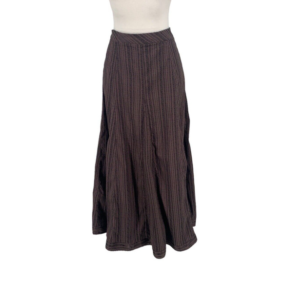 Per Una Maxi Skirt Mermaid Flared Size 10 Embroidered Brown - Picture 1 of 8